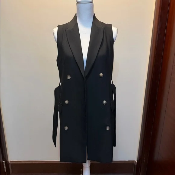 Zara Black Double-Breasted Vest Dress - Picture 6 of 13